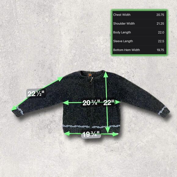 ★ Route 66 (Women’s) Charcoal Gray Cozy Full-Zip Knit Cardigan ★ - Picture 5 of 6